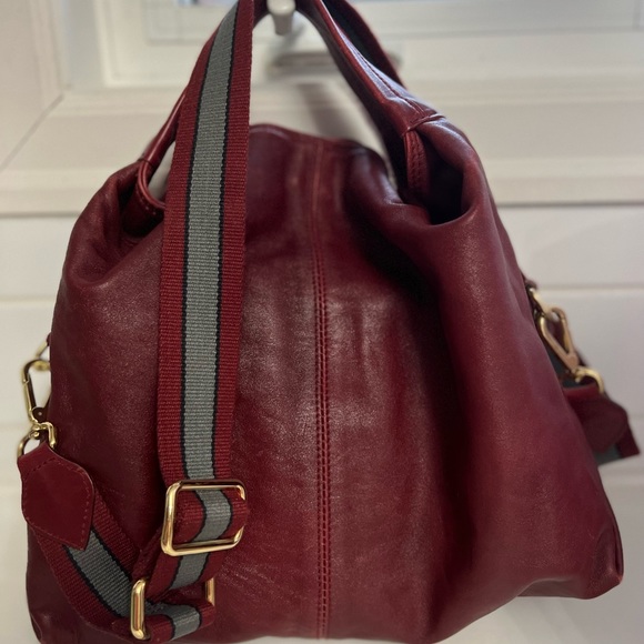Furla Burgundy Crossbody Bag with Gold Accents - Picture 1 of 10